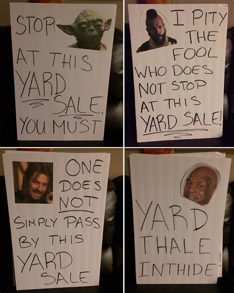 These were signs I made for a yard sale back in 2017 | Odd Stuff Magazine