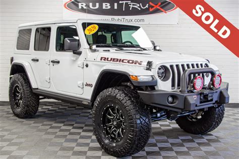 Custom Lifted 2020 Jeep Wrangler Unlimited Rubicon JL Bright White ... |