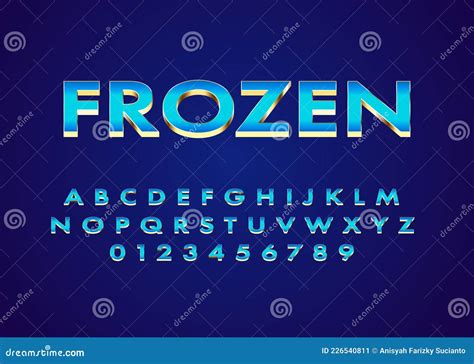 Modern Icy Look Text Style Effect, Custom Font Alphabet and Number with ...