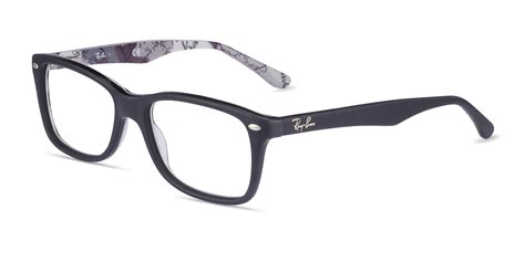 Ray-Ban RB5228 - Rectangle Black & Gray Frame Eyeglasses | Eyebuydirect ...