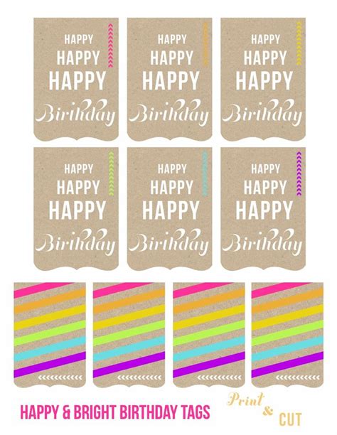 Happy Birthday Tags Printable Freebie | Happy birthday printable, Happy ...