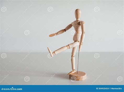 Knee Extension on Wooden Model Stock Photo - Image of physical, flexion ...