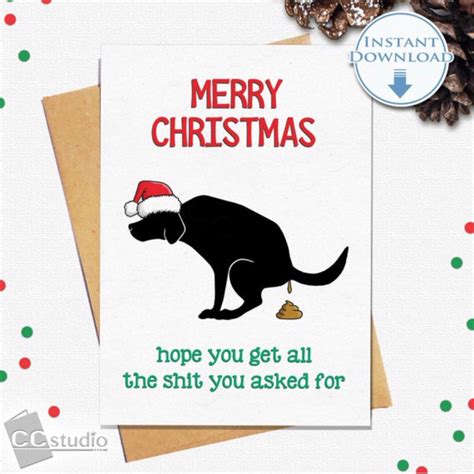 Printable Christmas Card Dog Christmas Cards Funny Christmas - Etsy ...