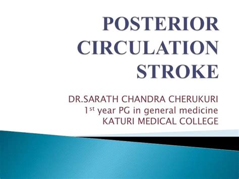 Posterior circulation stroke