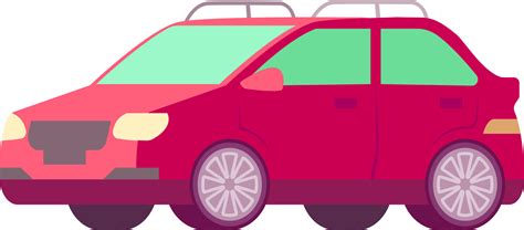 Colorful car illustration. Flat style automobile. Profile projection ...