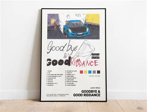 Juice Wrld - Goodbye & Good Riddance Album Cover Poster (Anniversary ...