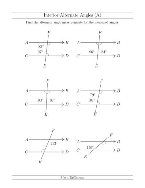 Interior Alternate Angle Relationships (A)