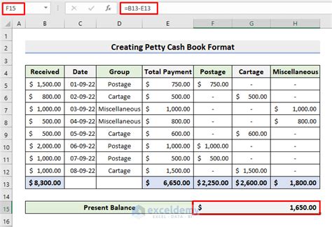 How to Create Petty Cash Book Format in Excel (With Easy Steps)