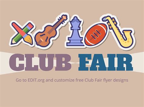 Editable Club Fair Poster Designs