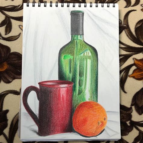 Still life pencil color art😍😍(object drawing) | Still life pencil ...