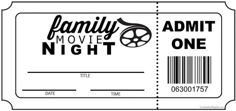 Family Movie Night Invitation+Tickets | Ticket de cine, Boleto de cine ...