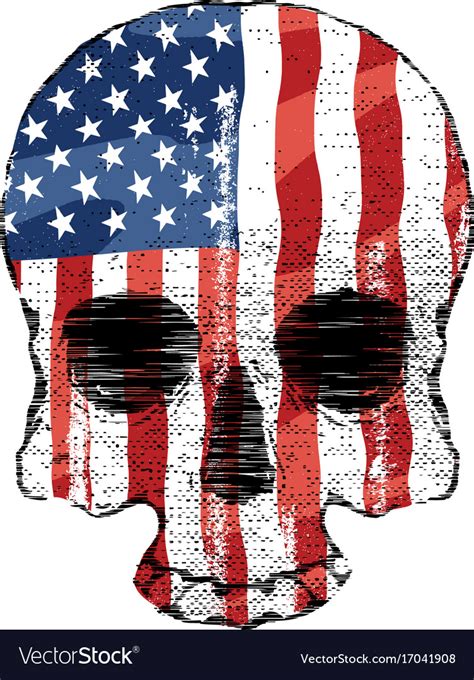 American Flag Skull Drawings