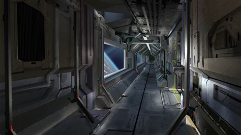 Sci-Fi Spaceship Interior Concept Art wallpaper - backiee