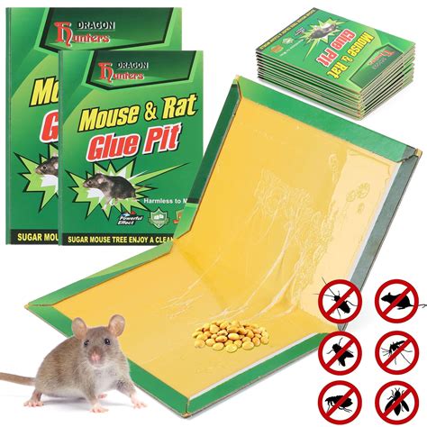 Deago Large Mouse Glue Traps with Enhanced Stickiness Snake Rat Mouse ...