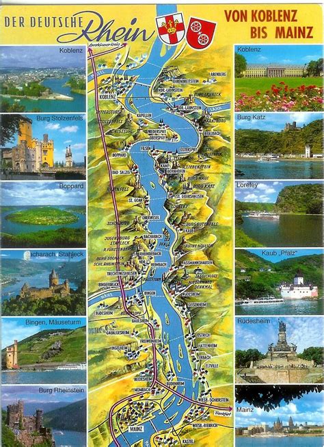 Map of the German Rhine River Valley | Rhine river germany, Rhine river ...