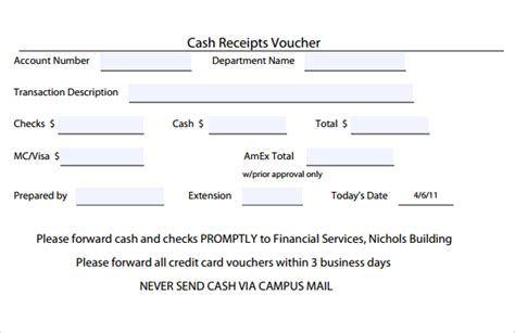 Receipt Voucher Sample