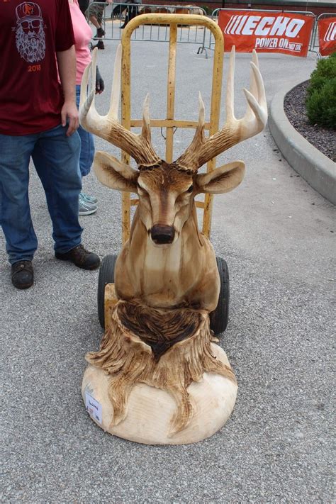 Deer head | Chainsaw wood carving, Chainsaw carving, Wood carving art