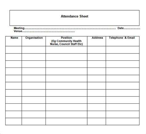 8+ Attendance Chart Templates | Sample Templates