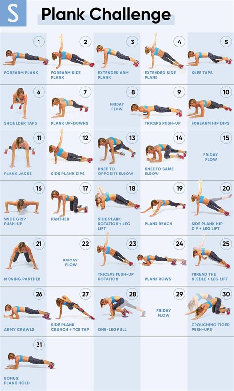 30 Day Plank Challenge Printable Pdf