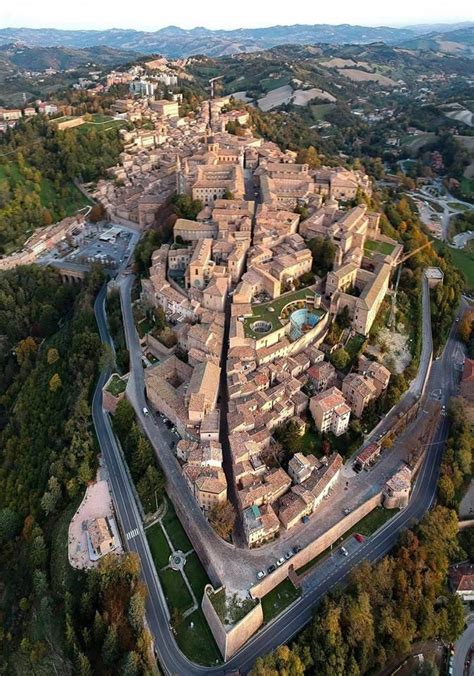 Urbino, Italy. An amazing aerial shot of what has to be an amazing town ...