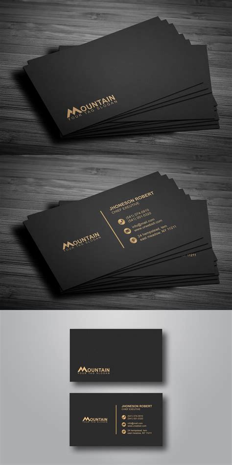 Golden Business Card | Business card design black, Business card design ...