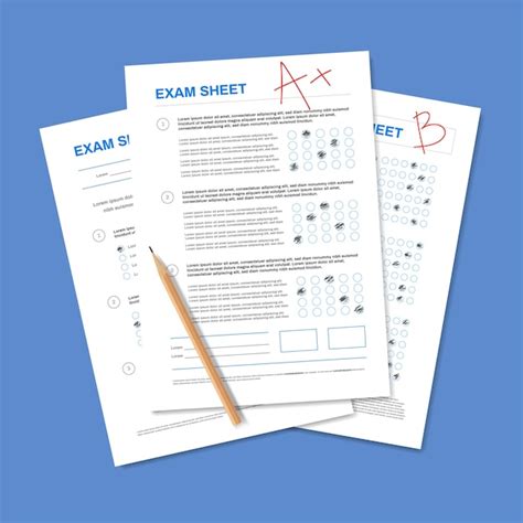 Free Vector | Realistic test paper composition with pencil and stack of ...