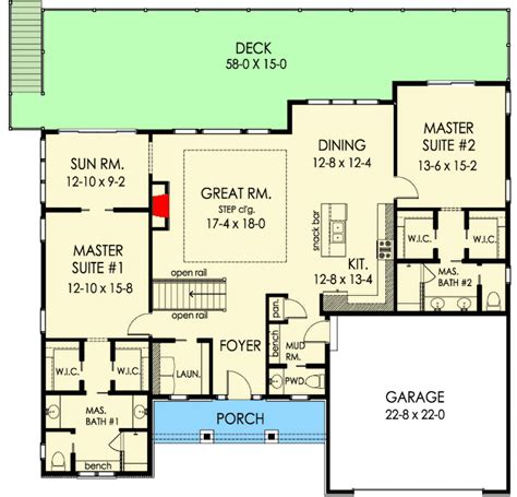 House Plan With Two Master Suites - Image to u