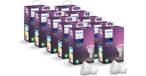 Philips Hue White And Color Ambiance LED Lamp 5.7W GU10 10-pack • Pris