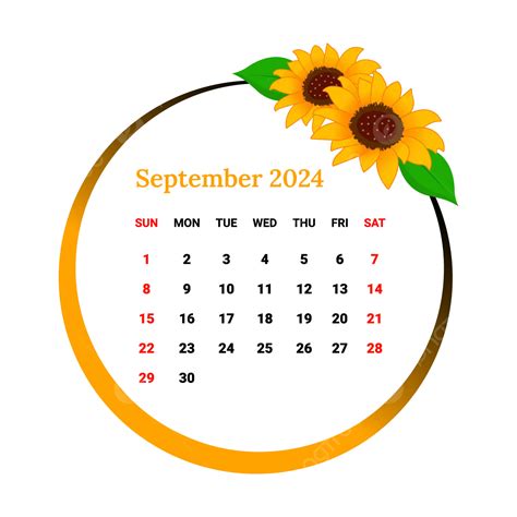 2024 September Calendar Clip Art - Carlyn Caressa