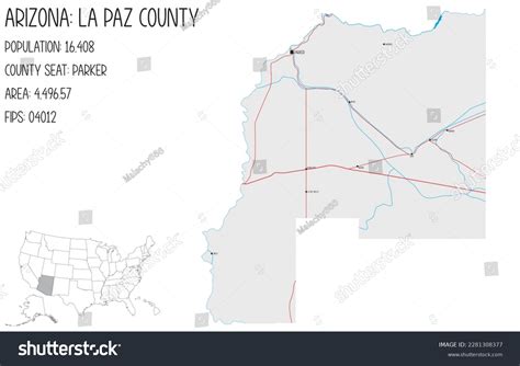 Large Detailed Map La Paz County Stock Vector (Royalty Free) 2281308377 ...