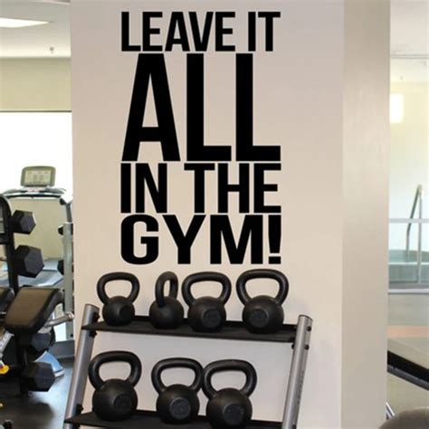 Leave It All in The Gym Wall Decal Gym Motivation Quotes Sport Fitness ...