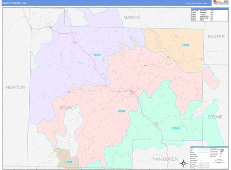 Searcy County, AR Wall Map Color Cast Style by MarketMAPS - MapSales