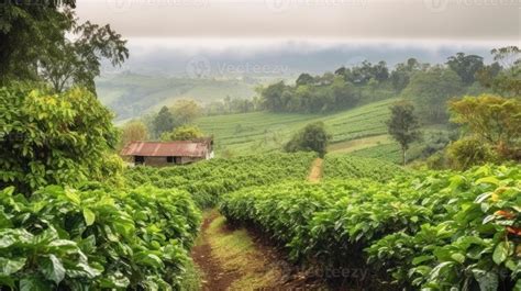 Coffee plantation. Landscape with coffee trees. 24602192 Stock Photo at ...