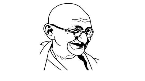 Mahatma Gandhi Drawing | Easy drawings, Sketches, Face art drawing