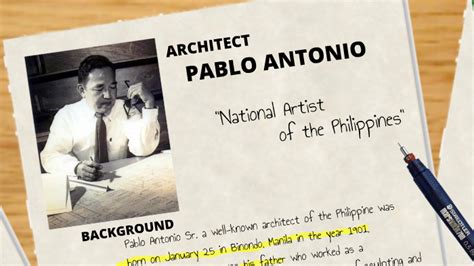 Architect Pablo Antonio "National Artist Of the Philippines" by Andrew ...