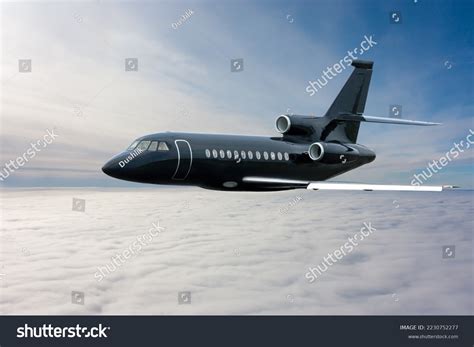 Black Modern Luxury Executive Aircraft Flies Stock Photo 2230752277 ...