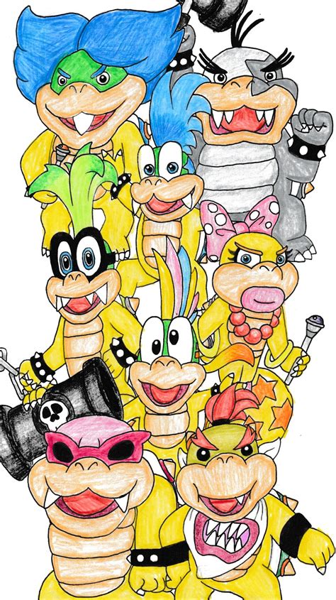 The Koopalings and Bowser Jr. by BBQ-Turtle on DeviantArt