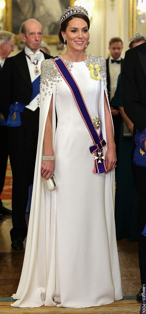 Kate Middleton Wows In White Glittering Gown At State, 45% OFF