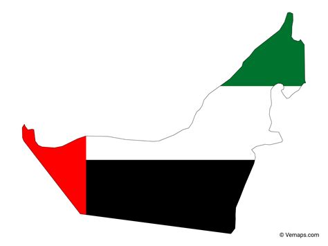 Flag Map of United Arab Emirates | Free Vector Maps