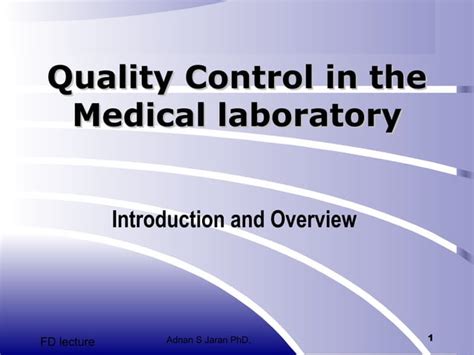 Quality control in the medical laboratory | PPT