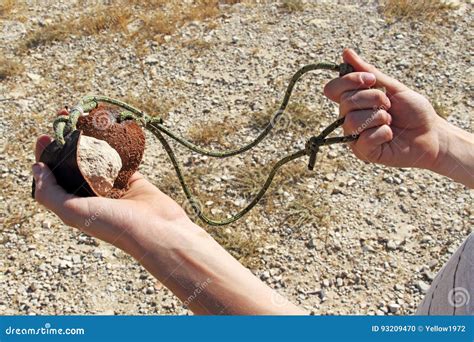 Ancient Weapon - Sling for Stone Throwing. Stock Photo - Image of story ...