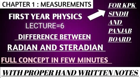 Radian and steradian class 11 physics chapter 1 Measurement ...