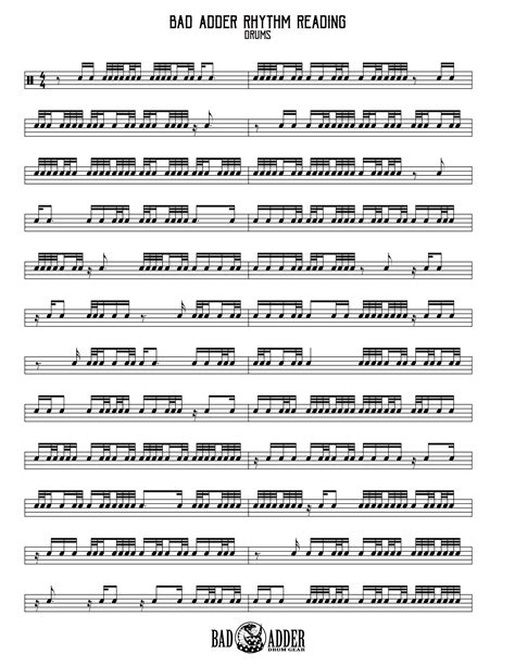 Drum Sheet Music, Drums Sheet, Drum Lessons, Snare Drum, Rhythmic ...