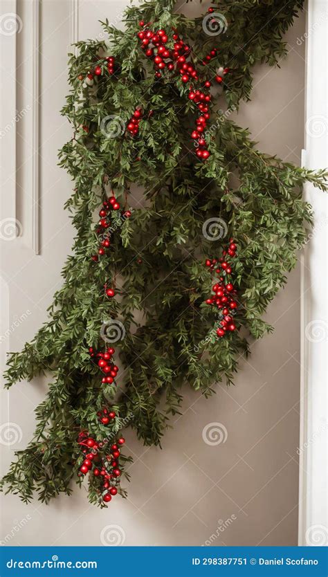 Christmas Mistletoe Hanging from a Doorway, Illuminated by the Soft ...