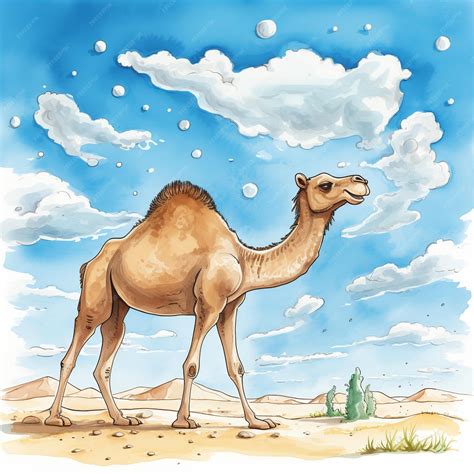 Premium AI Image | illustration of kids fun drawing of a camel in ...