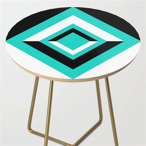 Teal, Black, and White Geometric Shapes - Peel and Stick Removable Wal