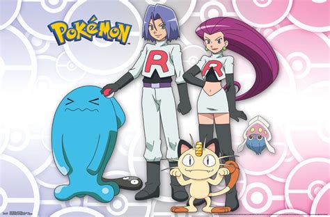 Team Rocket Pokémon Poster - Jesse, James, Meowth, Wobbuffet, Inkay ...