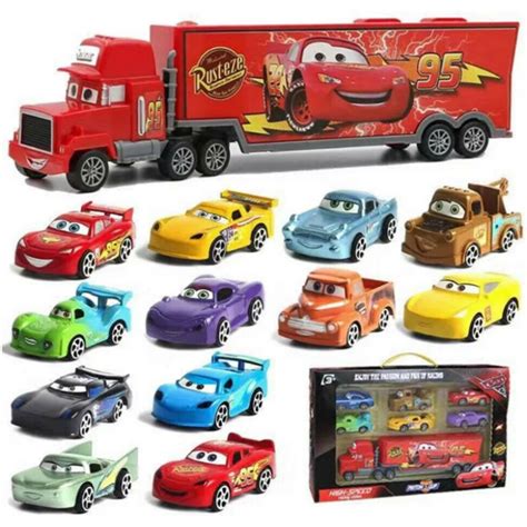 7 IN 1 Pixar Cars 2 McQueen Metal Toys Model Car Children's Car Toys ...