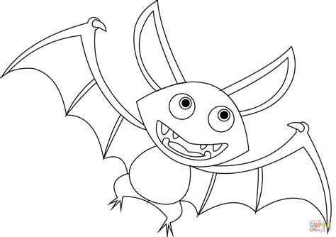 Cartoon Bat coloring page | Free Printable Coloring Pages