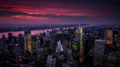 Bird's eye view of city lights during night time screenshot, york HD ...